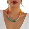 Bohemian Rainbow Clavicle Chain Handmade Y2K Neck Jewelry Colorful Beads Choker Necklace  Party