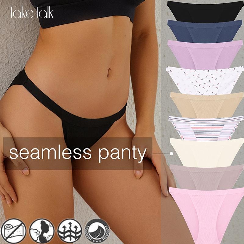 FINETOO bezešvé kalhotky pro ženy elastický pásek bavlna dámské kalhotky bikiny spodní prádlo spodní prádlo