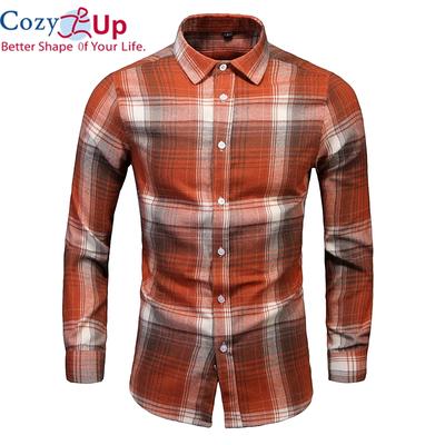 Pánská kostkovaná košile s dlouhým rukávem slim-fit rybí kosti