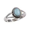 Natural Republic Larimar Edelstein Handgefertigt 925 Sterling Silber Ring Größe 8 h9j70