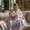 Playful Sanrio Friends Flannel Fleece Blanket Soft Warm Fluffy Throw Cute Sofa Bed Cover Office Nap Shawl Lightweight Blanket