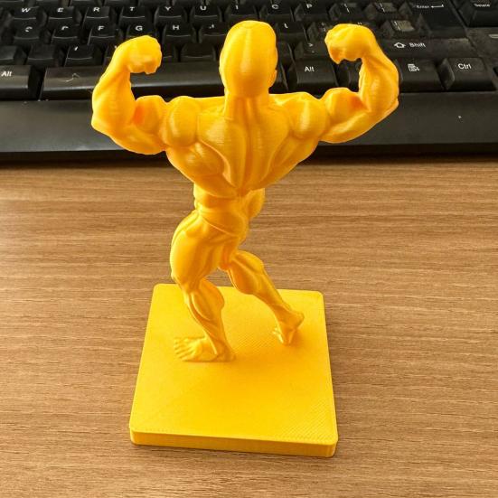 3D Printed Muscle Man Figurine Funny Golden Bodybuilding Man Figure Collectible Muscular Male Desktop Sculpture for Fitness Men