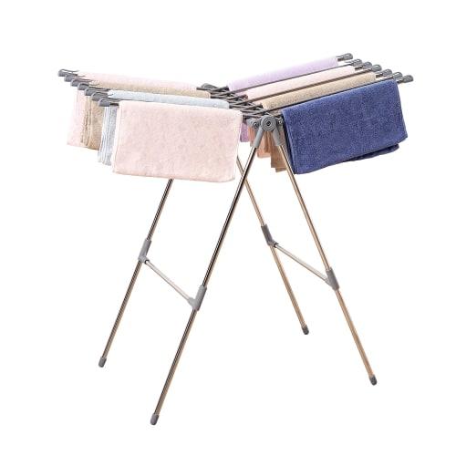 VECELO Foldable Clothes Drying Rack, Compact, 80cm Wide [Suitable for Small Items and Children's Clothes, Includes Clips], Space-Saving Laundry Dryer,