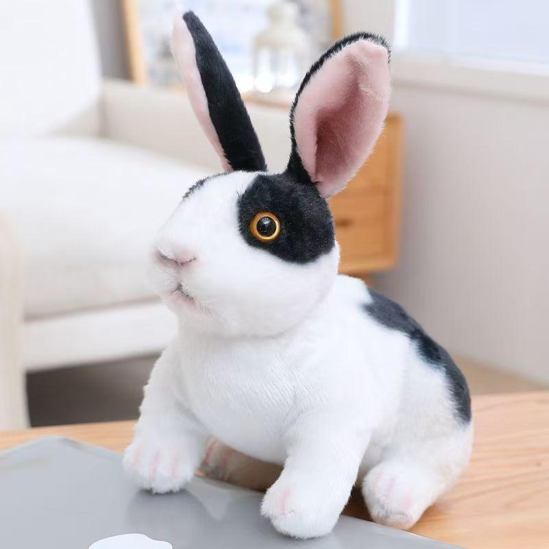 16cm Squatting Rabbit Plush Toys Exquisite Simulation Animal Doll Soft Skin-friendly Sleeping Companion Birthday Gift For Friend