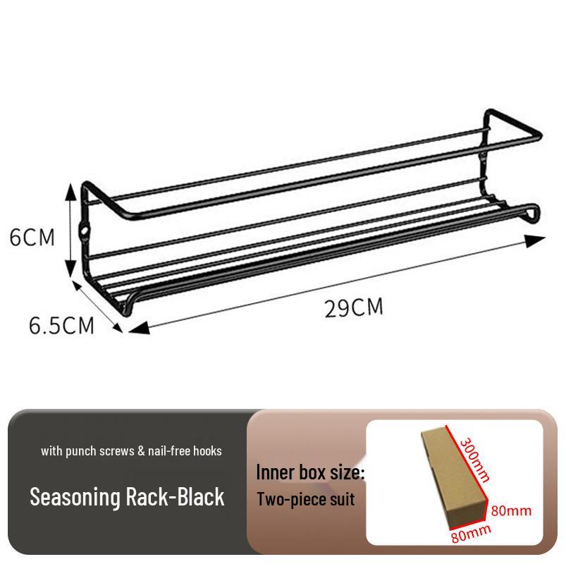 

Настенная полка для специй из нержавеющей стали без сверления - Кухонное хранение для бутылочек с приправами