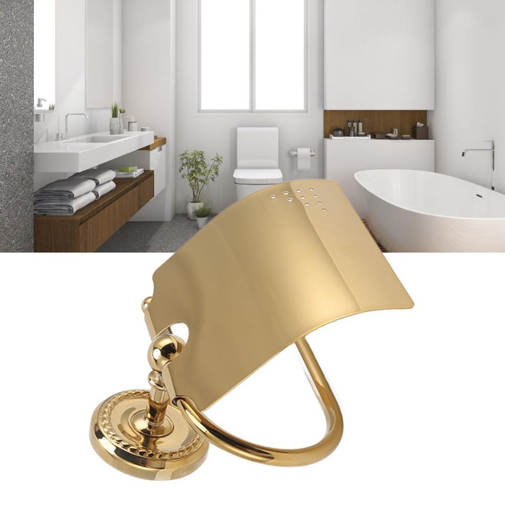 Exquisite Appearance Paper Roll Holder Golden Tissue Roll Holder Bathroom Kitchen Washroom