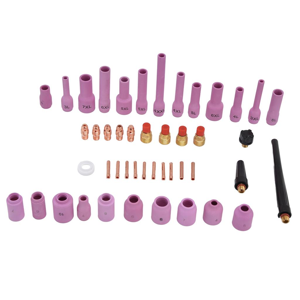 46Pcs TIG Gas Lens Kit Collet Body Assorted Size for WP92025 TIG Welding Torch Accessories
