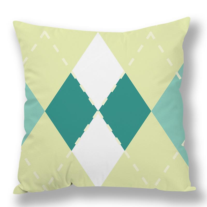 Colored Plaid Geometric Pillow Cover Contrasting Color Creative Pillow Cover Quilt Cover Premium Durable Quality