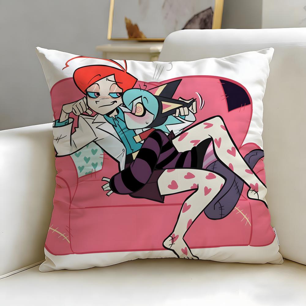 Beliebte Cartoon-Kissenhülle PSYCHO CUTIES – Weich & Leicht zu waschen – Vielseitig für Sofa, Bett, Reise und Büro
