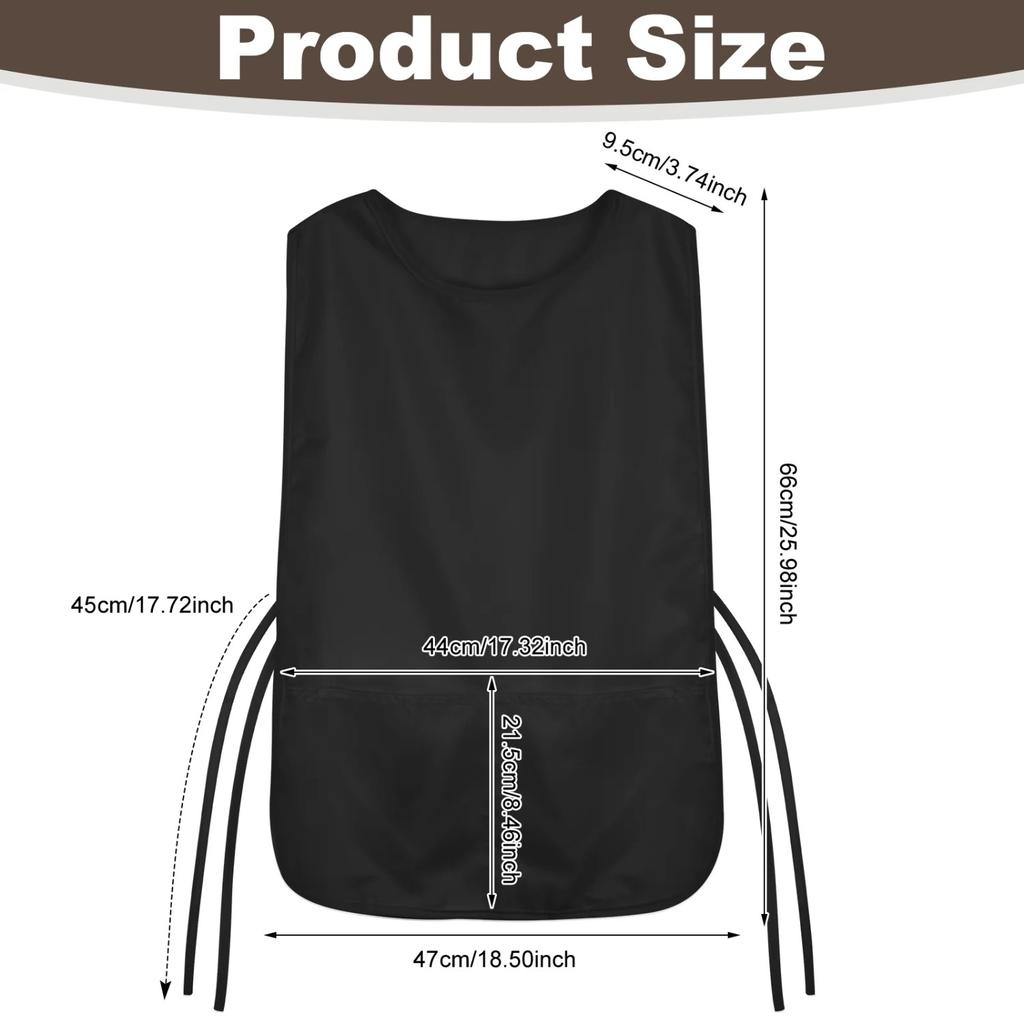2-piece Unisex Cobbler Apron with 3 Pockets and Adjustable Drawstring Waist, Lightweight for Kitchen, Hair Salon, or Gardening