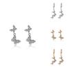 Stilvolle Damen-Legierungs-Schmetterlingsohrringe Trendiges Geometrisches Design in Gold und Silber