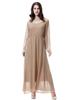 Women's Chiffon Lace Maxi Dress with Round Neck and Long Sleeves, TH923