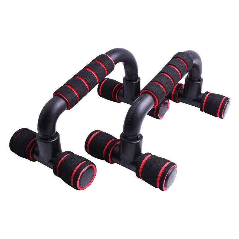 

Foldable H-Shaped Push-Up Stand for Home Workout, Targeting Arms and Abs.