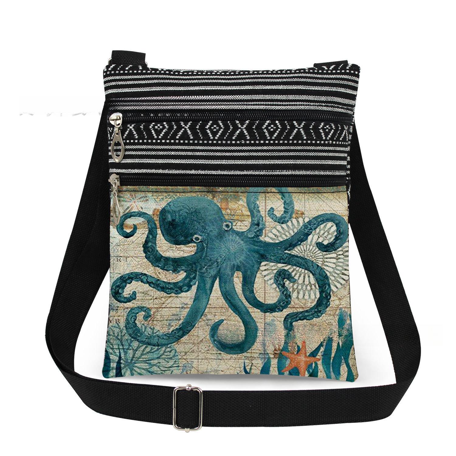 

1PC Octopus, turtle Print Tote Bags Women Shoulder Handbags Postman Package 6893 KTB