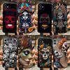 Mexican Catrina Skull Phone Case For iPhone 15,14,13,12,11,Plus,Pro Max,XS,X,XR,SE,Mini,8,7 Soft Silicone Black Cover