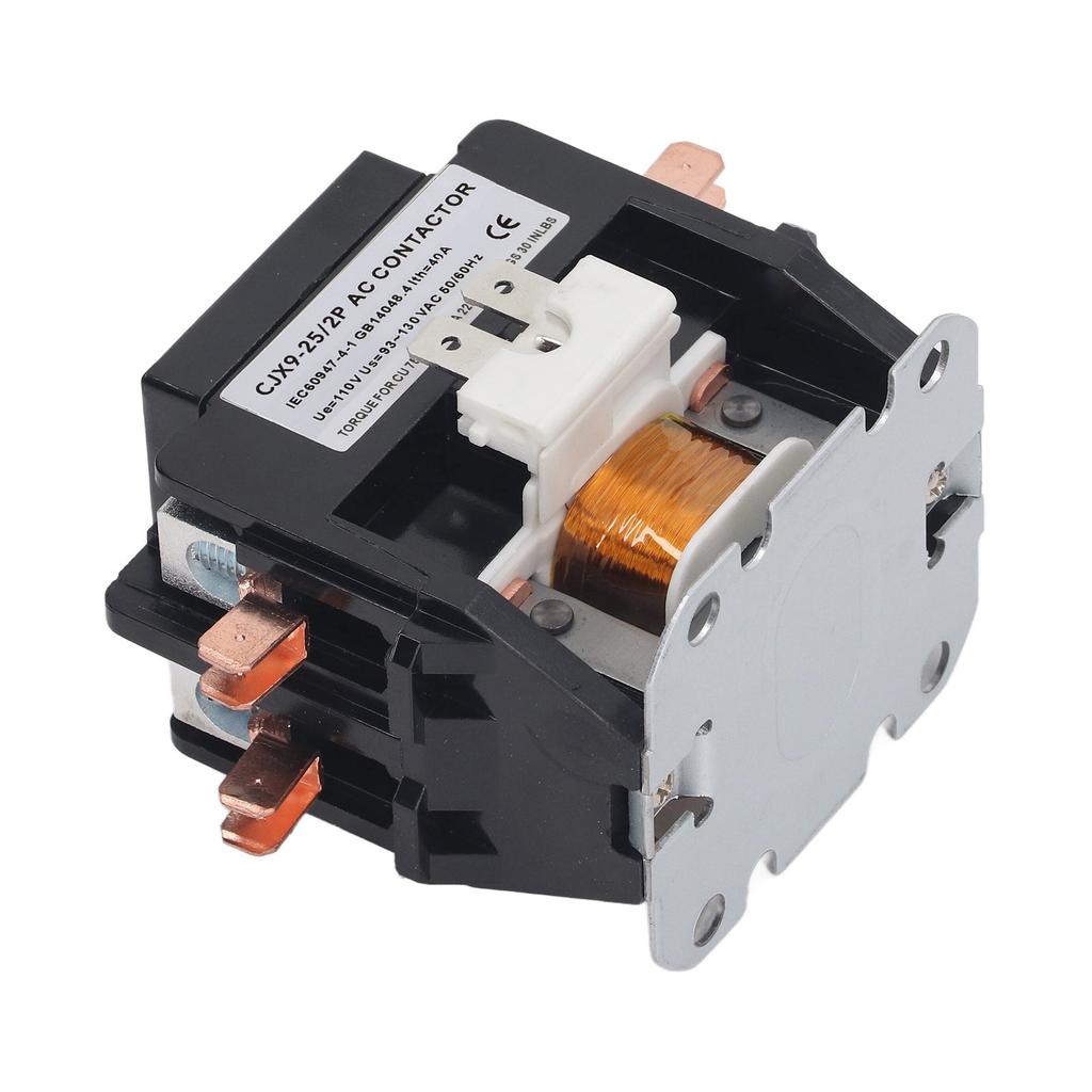 AC Contactor 25A Silver Alloy Contact Flame Retardant Air Conditioner HVAC Condenser Compressor Contactor 110V