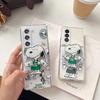 Hot Cute Cartoon coffee Snoopy Magsafe Wireless Charge Folding Phone Case For Samsung ZFold 3 4 5 6 ZFold7 Snoopy Magnetic Stand