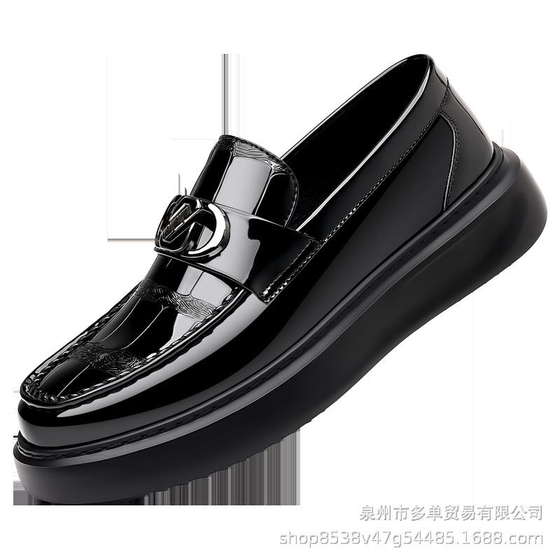 Flexibel dicke Sohle Spiegel Großes Geschäfts-Schatzstück Französisches Lackleder Lässige Lederschuhe Lässig und bequem Derby