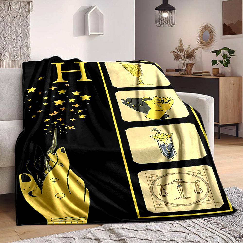 1pc Harry Potter Flannel Throw Blanket - HD Printed Lightweight Soft Warm All-Season Blanket for Sofa, Bed, Travel, Camping 054