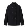 Autumn New Women's Clothing Korean Style Minimalist Stand Collar Long Sleeves Loose Double Breasted Short Woolen Overcoat Outwear