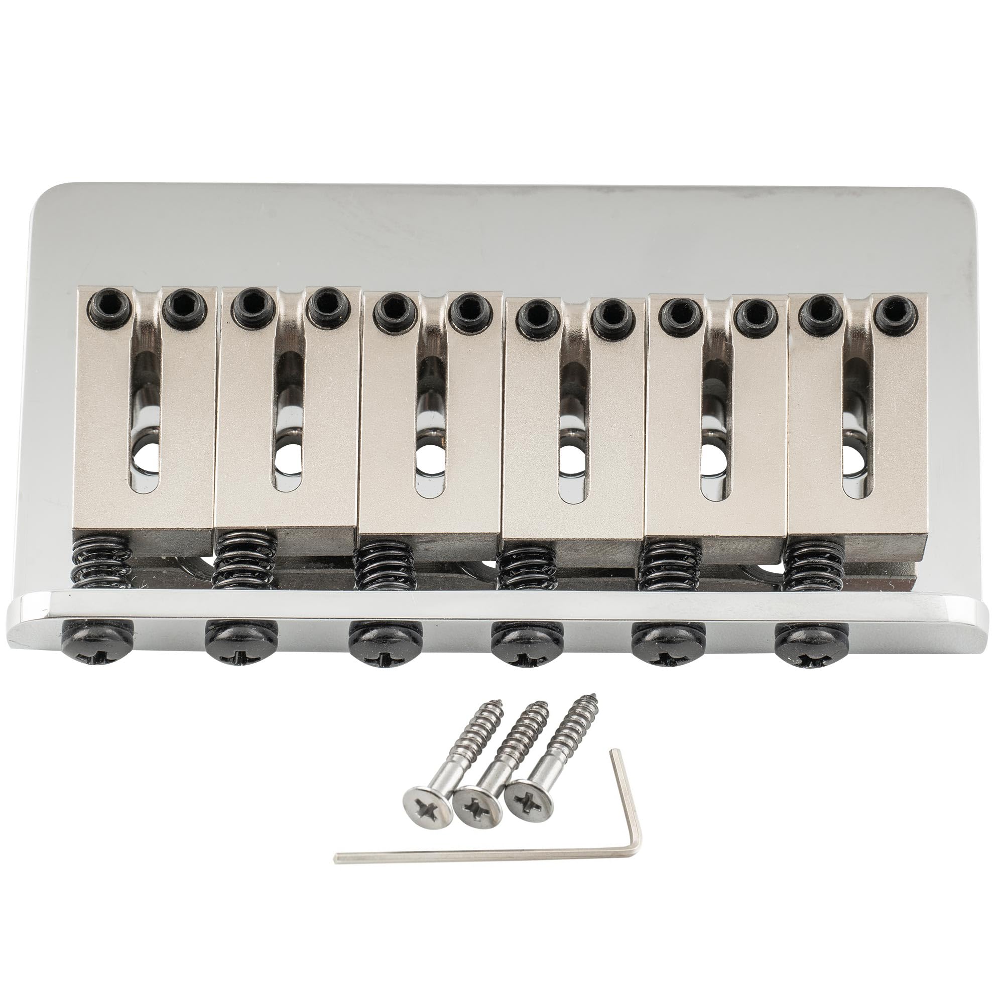 

Musiclily Ultra 10,5 мм Хардтейл гитарный бридж, Смещенное седло, Бридж без тремоло для электрогитар Strat/Telecaster, Хром