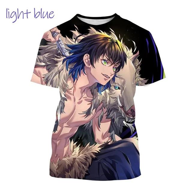 2024 New Trend Anime Printed Fashion T-shirt Cartoon 3D Printed Short Sleeve Harajuku Style Men's T-shirt Cosplay Style