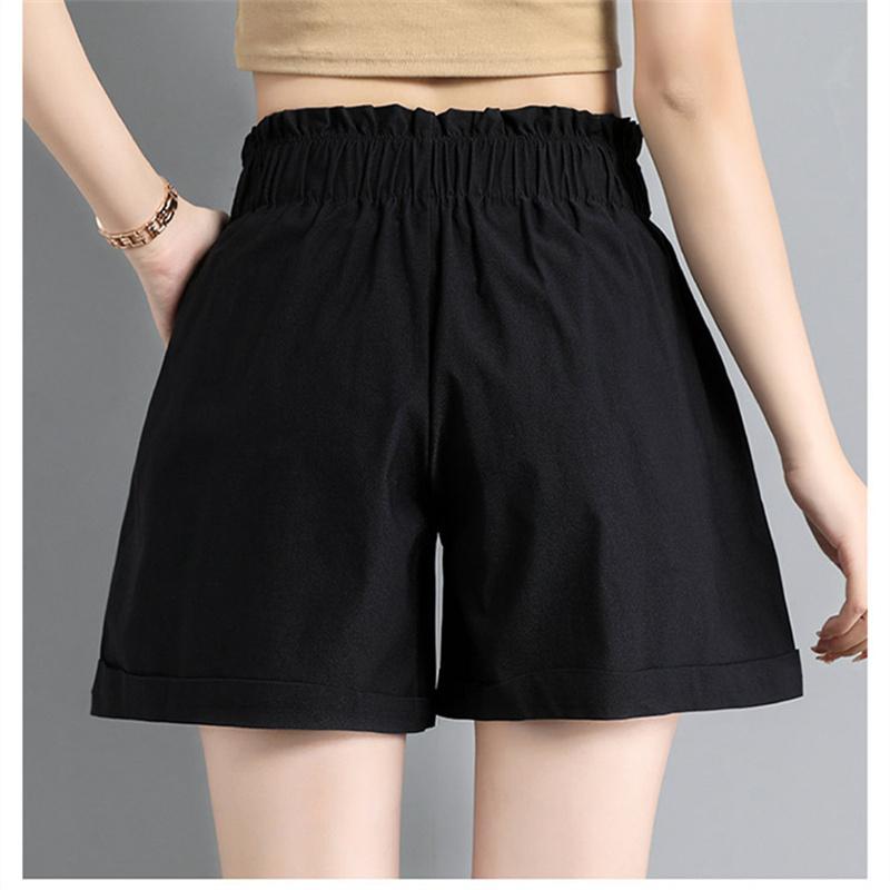 Summer Chiffon Korean High waist Ladies Shorts Women Flower Bud Vintage Harajuka Short Feminino Casual Elastic Wide Leg shorts
