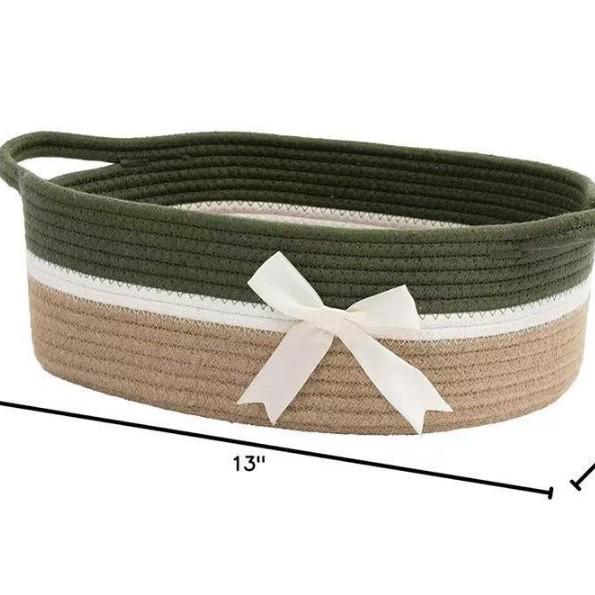 Cotton Rope Woven Storage Basket for Snacks, Tea & Keys