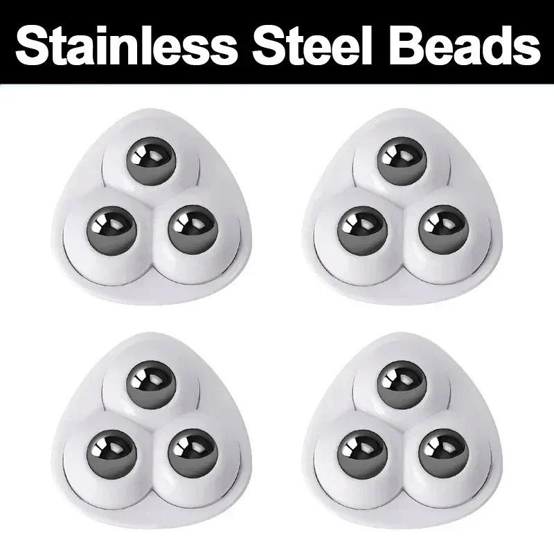 Mini Self Adhesive Caster Wheels Universal Stainless Steel Swivel Wheel 360° Rotation Pulley for Furniture Cabinet Trash