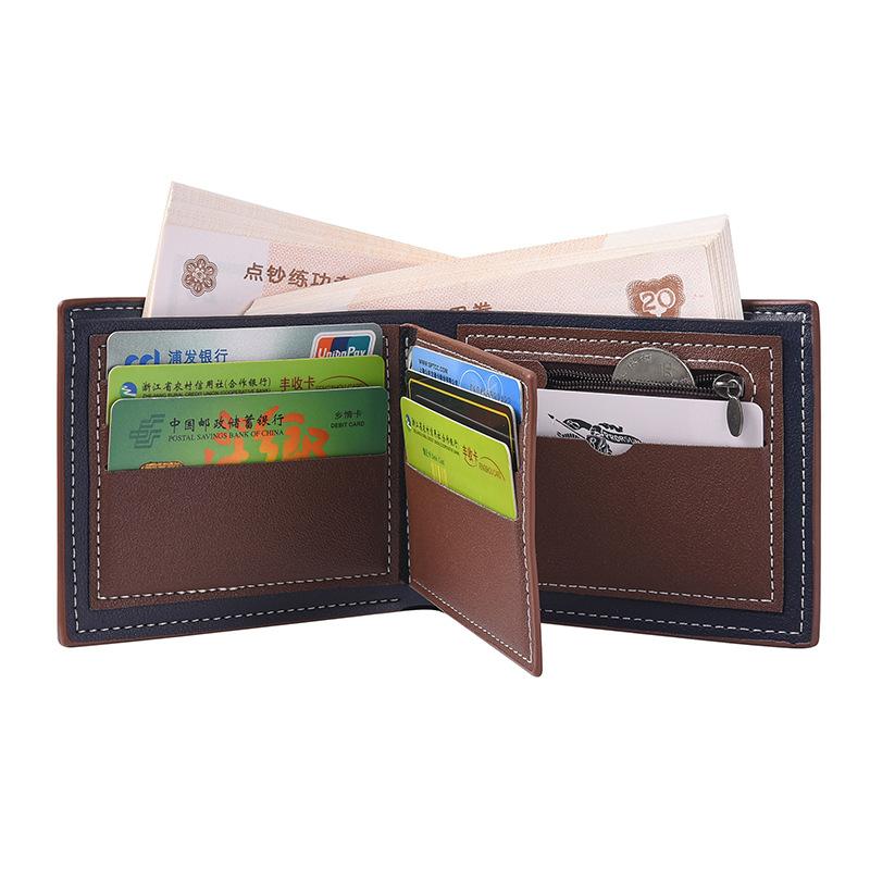 Men’s PU Leather Bifold Wallet Slim Card Holder Multi Card Slots Cash Pocket Business Wallet Vintage Minimalist Purse