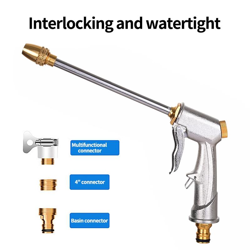 Garden Water Gun High Pressure Metal Sprinkler Hose Nozzle Car Wash Foam Pot Water Spray Guns Plants Watering Irrigation Tools