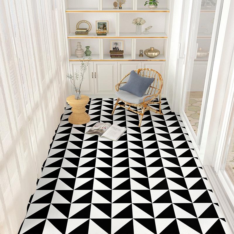 

Simple Style Balcony Waterproof Floor Mat Stain and Oil Resistant Kitchen Carpet Large Area PVC Leather Rugs Home Washable Rug 50x120cm