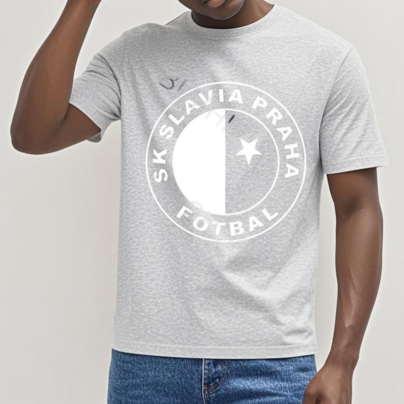 Herren Baumwoll T-Shirt Sommer Marken T-Shirt SK Slavia Praha T-Shirt Tschechische Republik Prag Druck T-Shirt Unisex T-Shirt Lockerer Stil