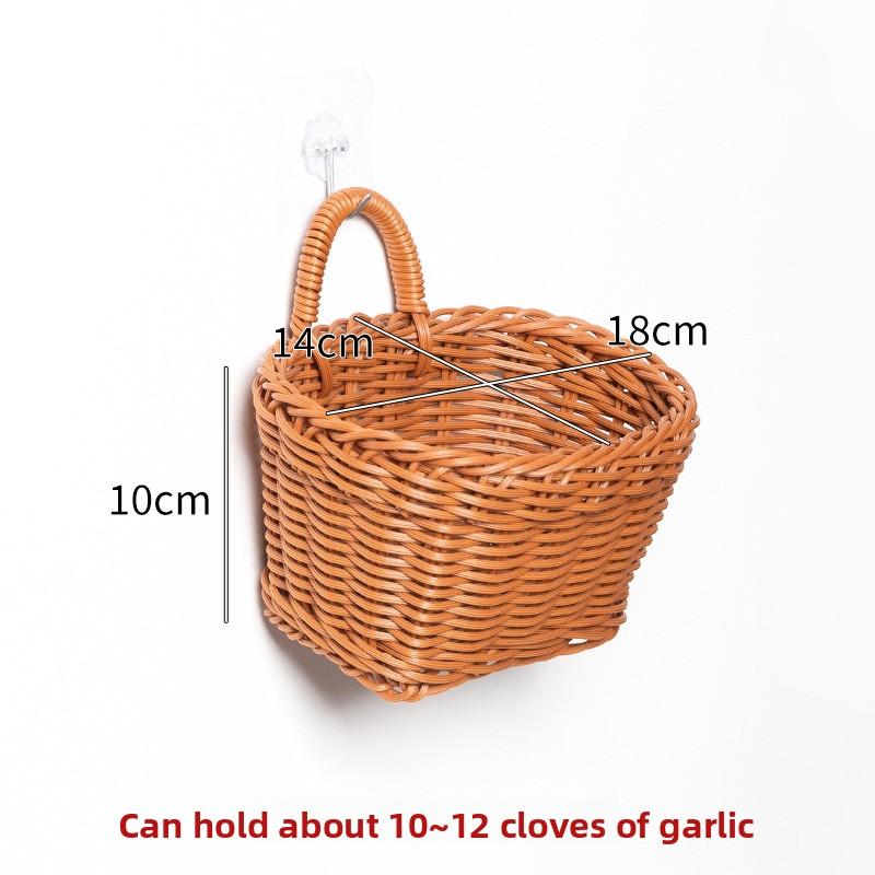 Kitchen Scallion, Ginger and Garlic Storage Basket, Small Hanging Basket, Wall-mounted Woven Basket, Egg Storage Basket, Rattan Imitation