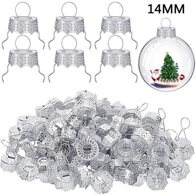 50PCS Aluminium Christmas Ball Caps Gold Silver Electroplating Christmas Tree Decorations DIY Christmas Tree Pendant Home Decor