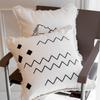 Luxurious European Minimalist Embroidered Throw Pillow with Frayed Edges – High-End Lumbar Support Cushion for Sofa.