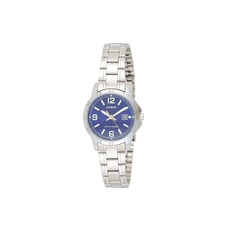 CASIO Women s Standard Series Blue Watch LTP-V004D-2BUDF Silver Strap