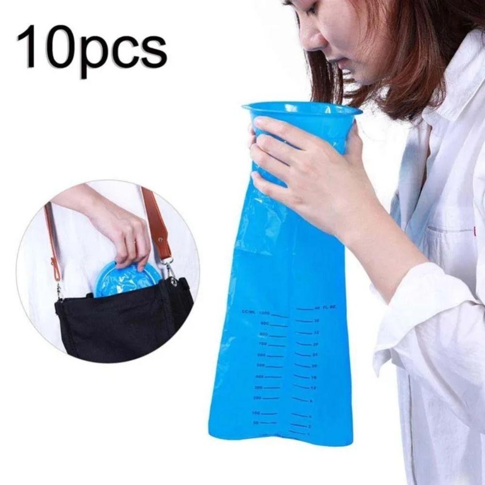 

10Pcs 1000ML Nausea Vomit Bag Leak Resistant Disposable Barf Bags Emergency Vomiting Bag Car жовтий