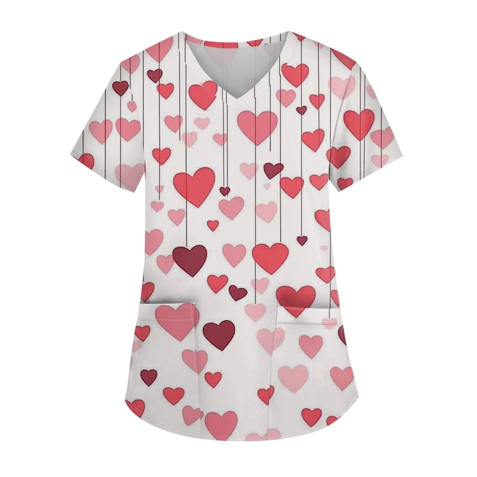 

Женская мода с v-образным вырезом, короткими рукавами и карманами, топы с принтом XL белый