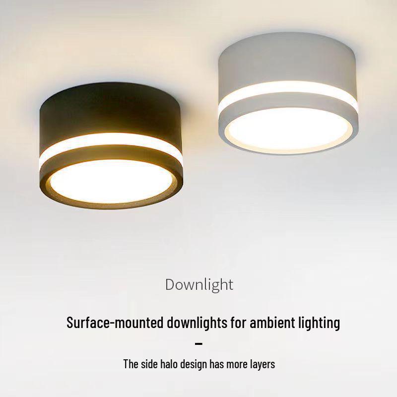 

Surface-Mounted LED Cylinder Spotlight for Living Room, Bedroom, Hallway, and Corridor 5W Black 60x45mm
