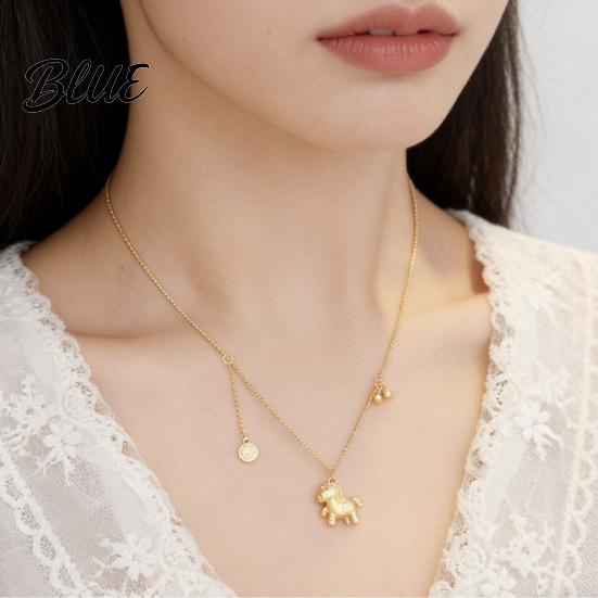 Horse Pendant Jewelry Necklace Zodiac Animal Cute Charm Women Chinese