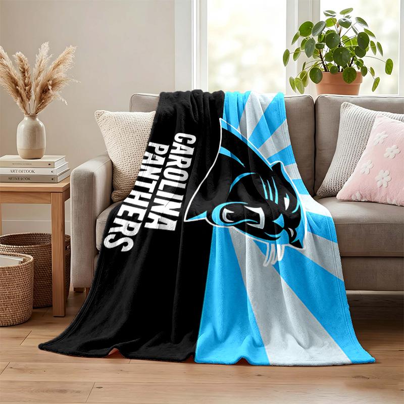 Carolina Panthers blanket Flannel Blanket Soft Cozy Plush Throw for Sofa Bed Lightweight Home Decoration