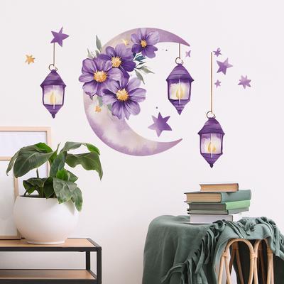Kreativer Mond Blumen Sterne Kronleuchter Schlafzimmer Wohnzimmer Zuhause Hintergrund Landschaftsgestaltung Dekorative Wandaufkleber