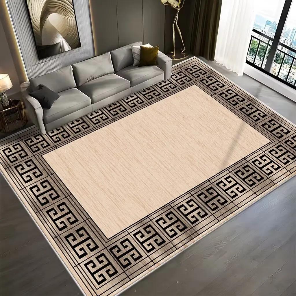 Luxury Rugs and Carpets for Living Room Decoration Elastic Mat Bedroom Carpet Home Decor Non Slip Floor Mats Machine Washable