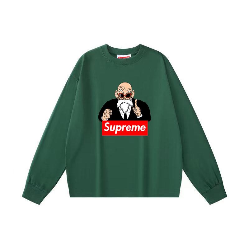 

Supreme 2025 Spring and Autumn New High Quality Cotton Old Man Print Plus-size Long Sleeve T-shirt for Men and Women XXL чорний