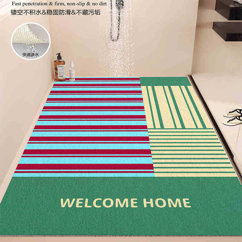 Floor Mat Household Hollow Non-Slip Silk Ring Foot Mat Shower Room Dirt-Resistant And Easy To Take Care Of Floor Mat