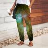 Women Fireworks Printing Pants Lace Up Elastic Waist Loose  Trousers Casual Long Pants Trousers with Pockets
