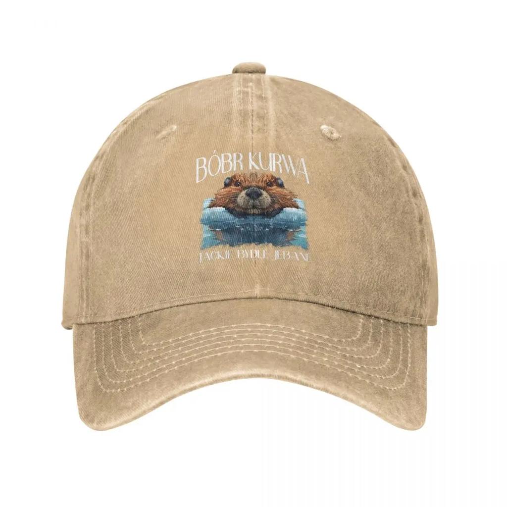Bober Bobr Kurwa Men Women Baseball Caps Distressed Washed Caps Hat Vintage Outdoor Activities Sun Cap