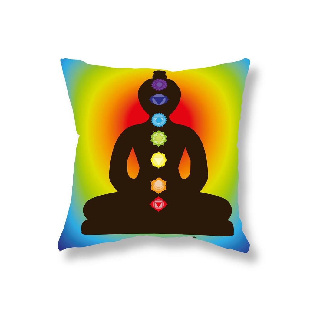 Meditation Buddha Pillowcase Sofa Decoration Room Bedside Office Game Chair Cushion Cover Home Decor 45x45cm