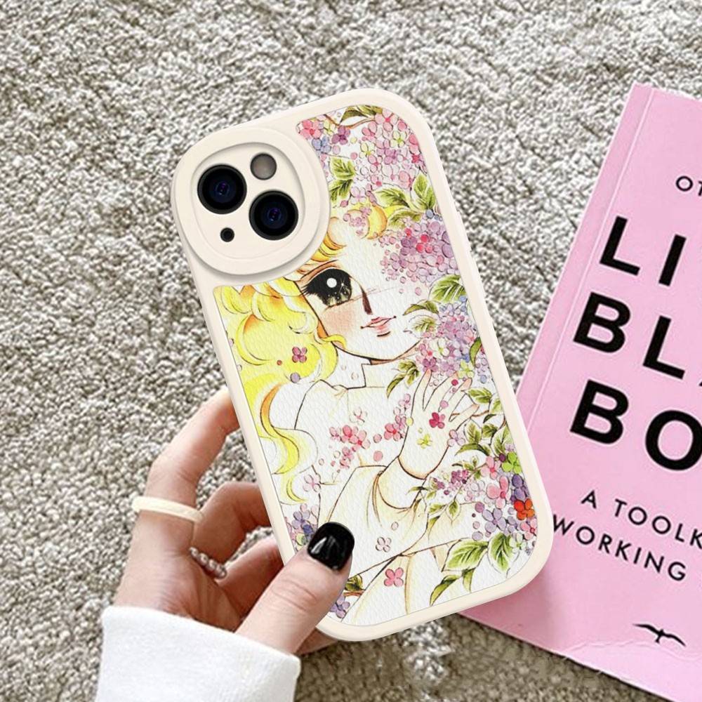 Manga Candy Phone Case For IPhone 16 15 14 13 12 11 Pro Max Plus Leather Soft Cover